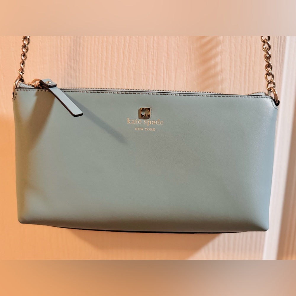 Kate Spade Blue soft Leather Crossbody Bag MSRP: $248 Like New - Picture 3 of 15